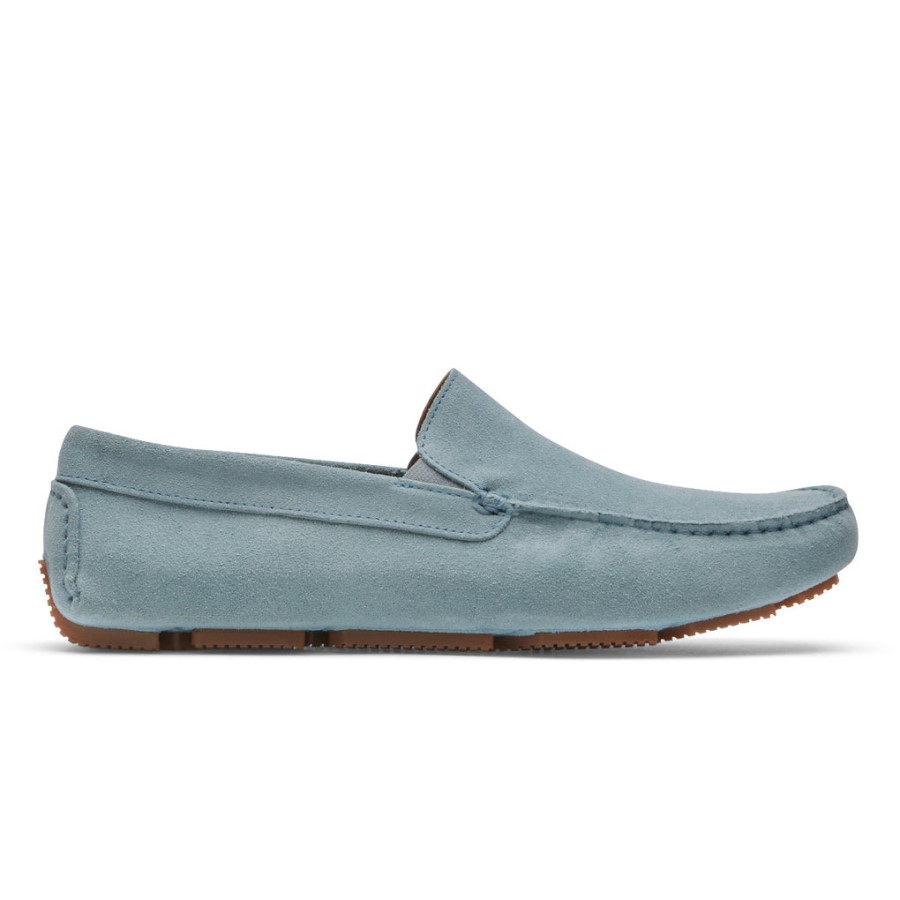 Rockport Men's Rhyder Venetian Loafer Light Blue Suede