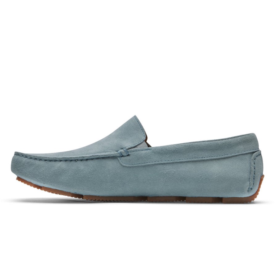 Rockport Men's Rhyder Venetian Loafer Light Blue Suede
