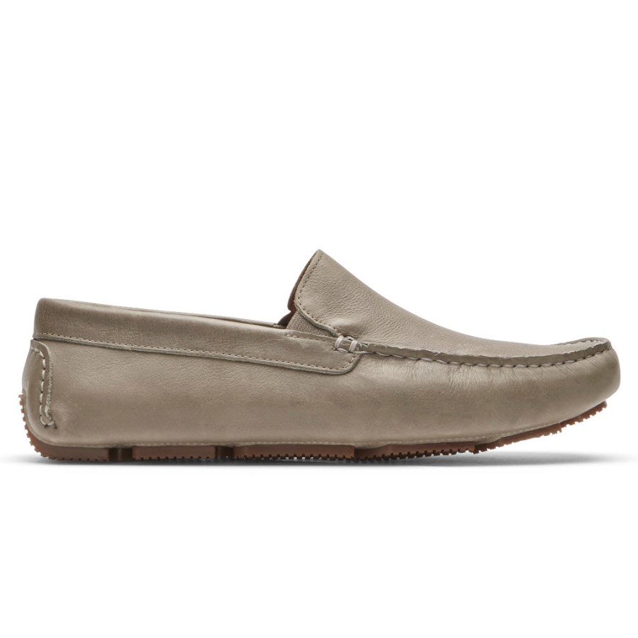 Rockport Men's Rhyder Venetian Loafer Taupe Tumbled Leather