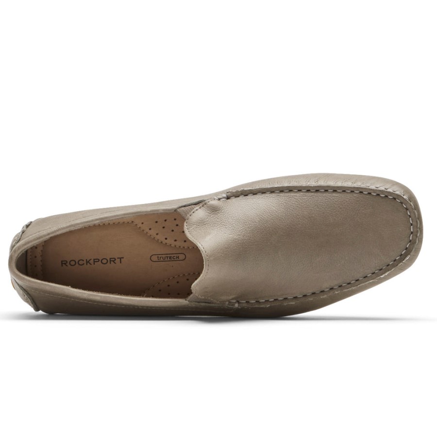 Rockport Men's Rhyder Venetian Loafer Taupe Tumbled Leather