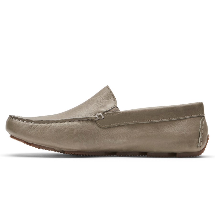 Rockport Men's Rhyder Venetian Loafer Taupe Tumbled Leather