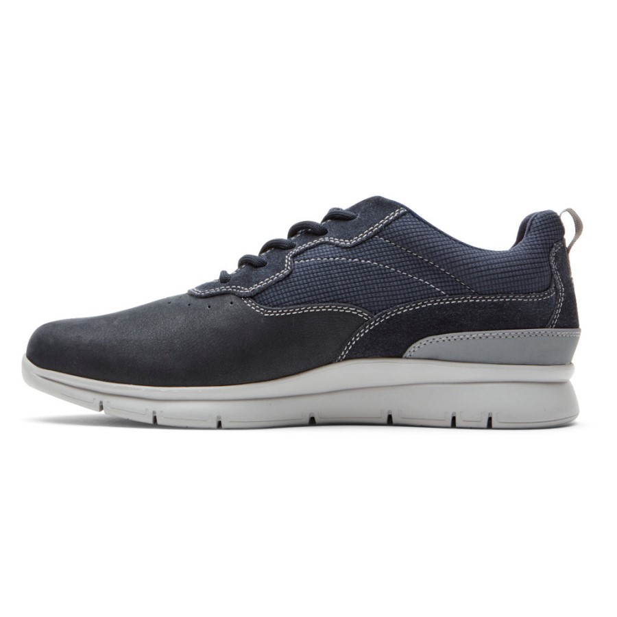 Rockport Men's Stewart Plain Toe Sneaker Navy Nubuck Suede Mesh