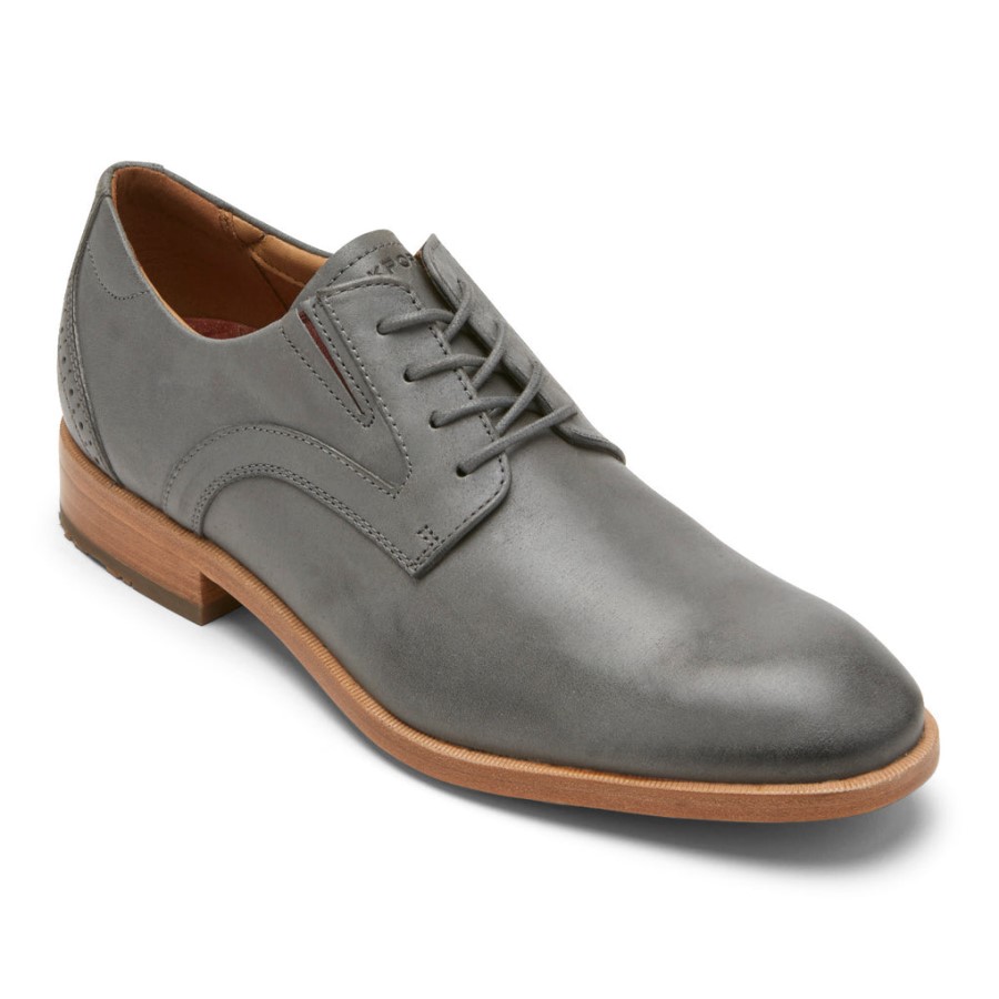 Rockport Men's Total Motion Office Plain Toe Oxford Steel Grey