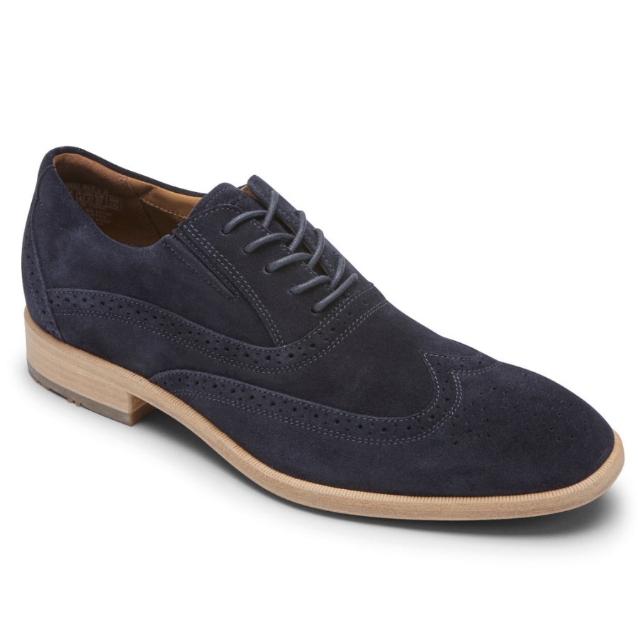 Rockport Men's Total Motion Office Wingtip Navy Suede
