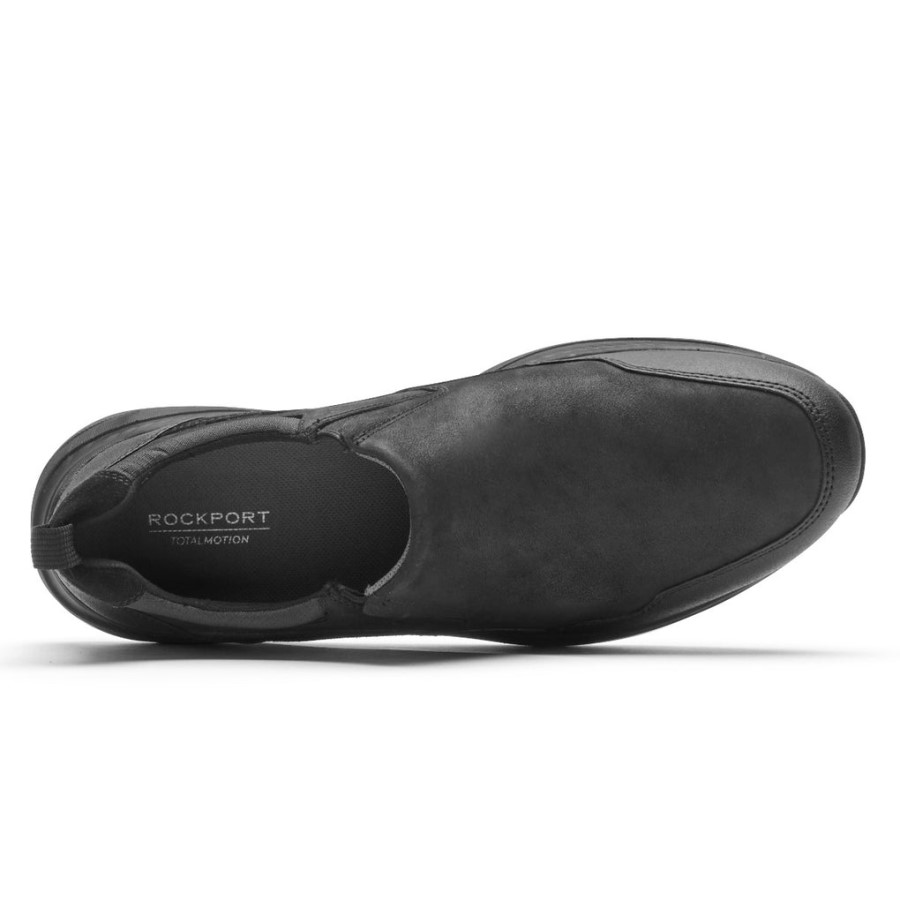 Rockport Men's Total Motion Trail Slip-On-Waterproof Black