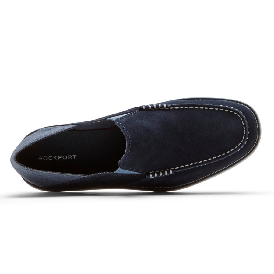 Rockport Men's Tucker Venetian Crush Back Loafer New Dress Blues