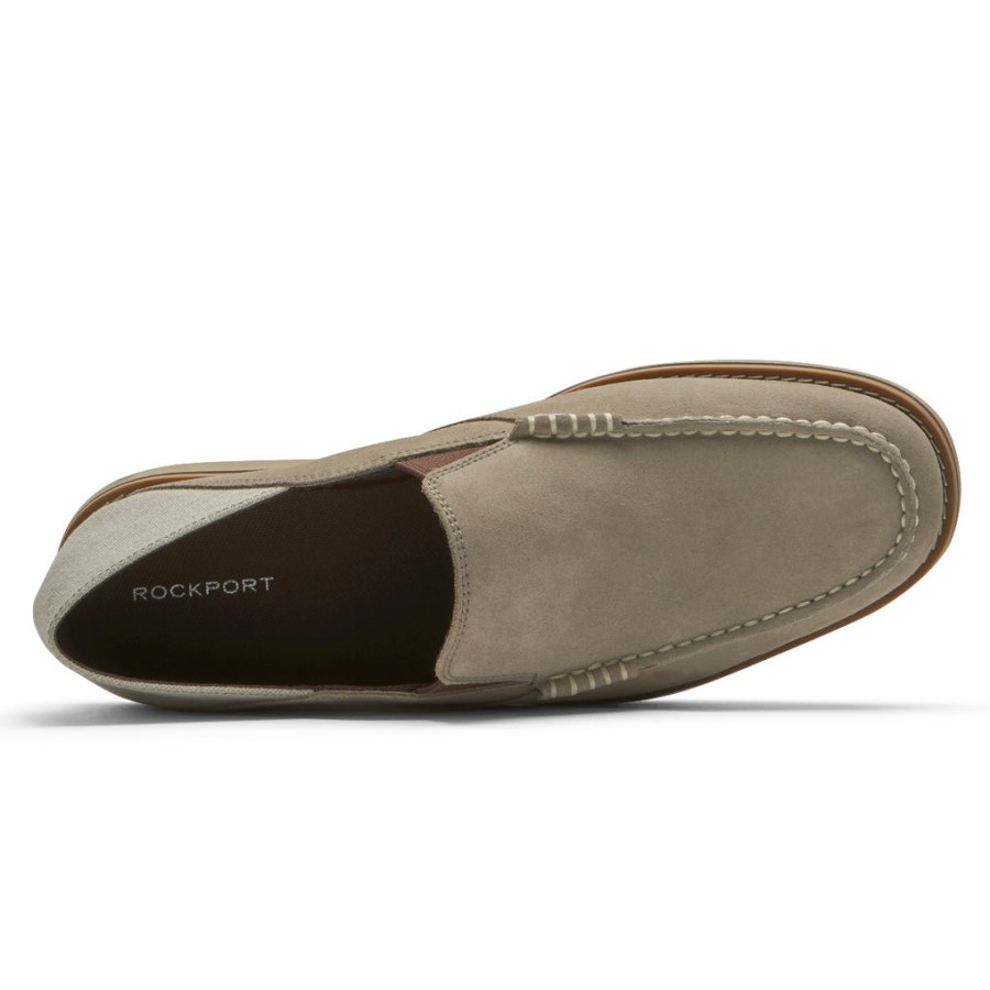 Rockport Men's Tucker Venetian Crush Back Loafer Rocksand