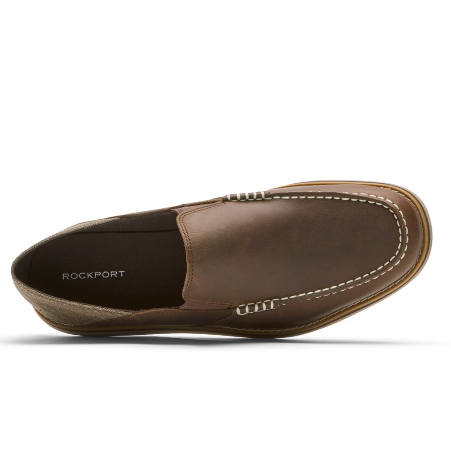 Rockport Men's Tucker Venetian Crush Back Loafer Tan