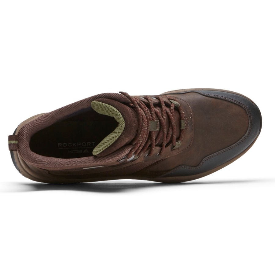 Rockport Men's XCS Pathway Mid Boot-Waterproof Java Leather Suede