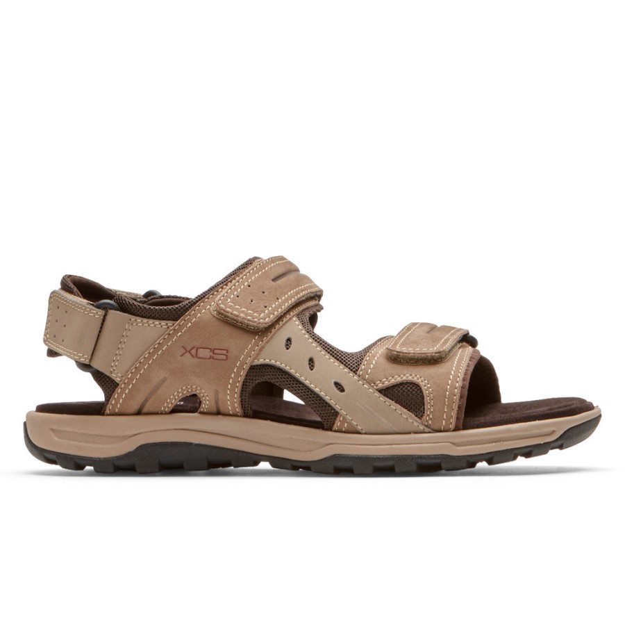Rockport Men's XCS Trail Technique Adjustable Sandal Taupe