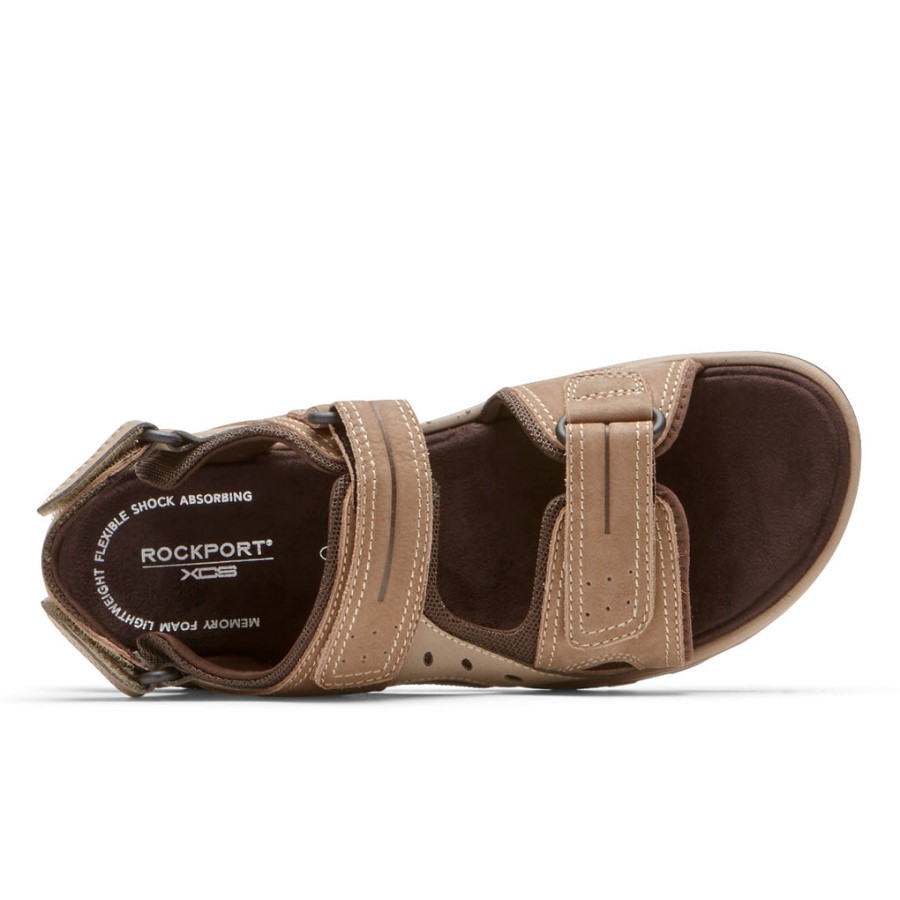 Rockport Men's XCS Trail Technique Adjustable Sandal Taupe