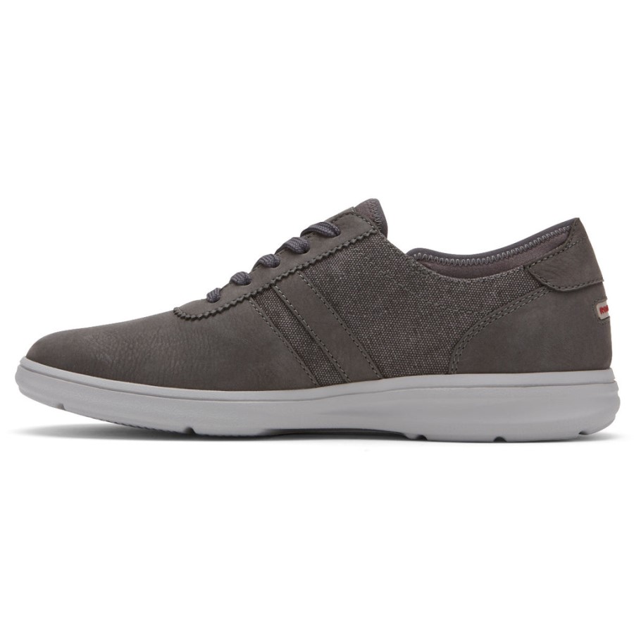 Rockport Men's Zaden 5-Eye Ubal Sneaker Grey Nubuck Canvas