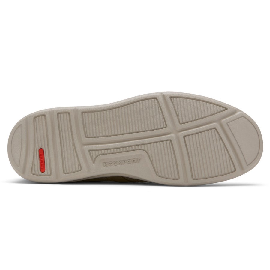 Rockport Men's Zaden 5-Eye Ubal Sneaker Olive Nubuck Canvas