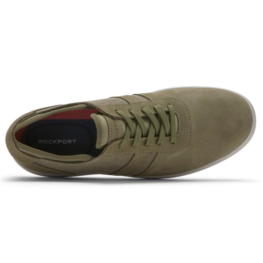 Rockport Men's Zaden 5-Eye Ubal Sneaker Olive Nubuck Canvas