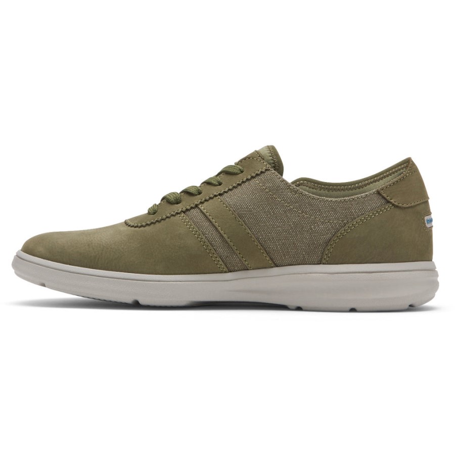Rockport Men's Zaden 5-Eye Ubal Sneaker Olive Nubuck Canvas