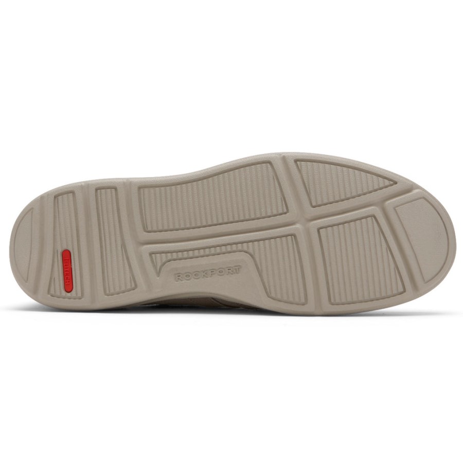 Rockport Men's Zaden 5-Eye Ubal Sneaker Stone Nubuck Canvas