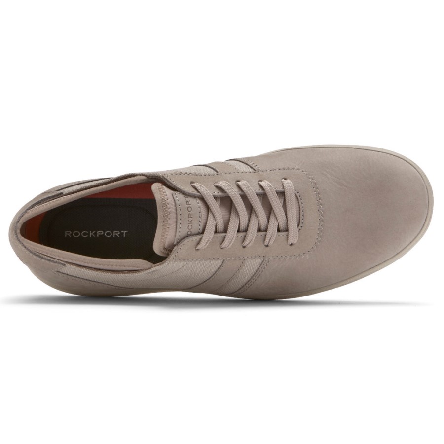 Rockport Men's Zaden 5-Eye Ubal Sneaker Stone Nubuck Canvas