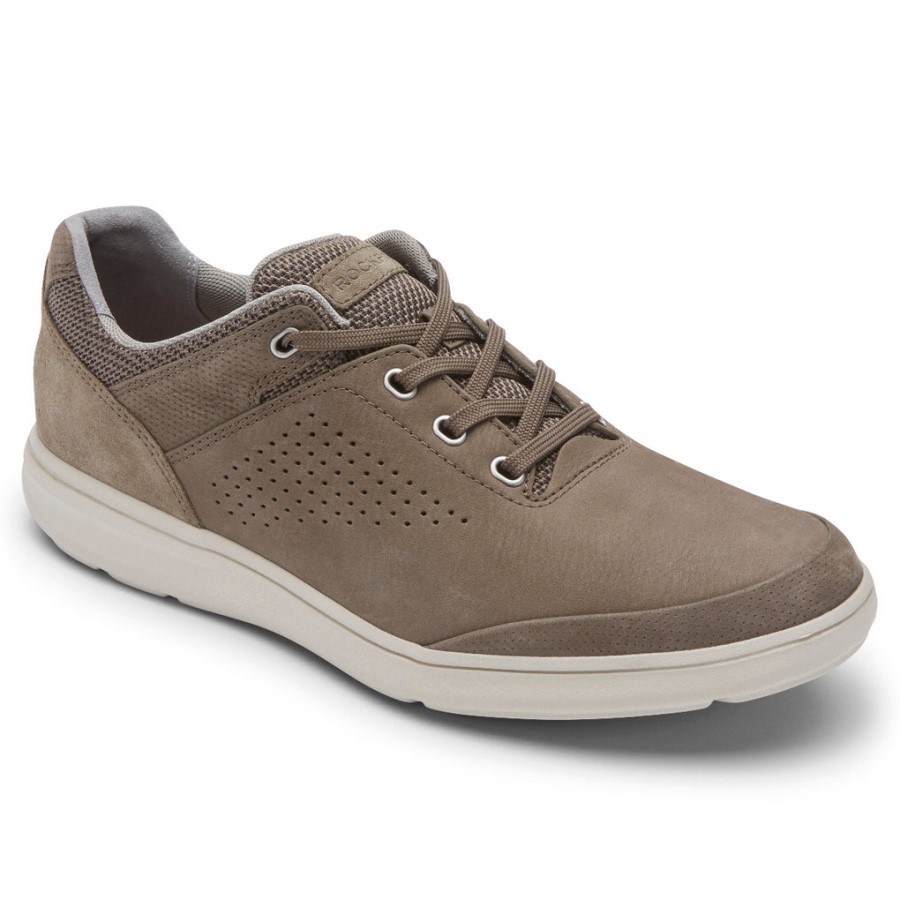 Rockport Men's Zaden Oxford Sneaker Breen Embossed Nubuck Suede
