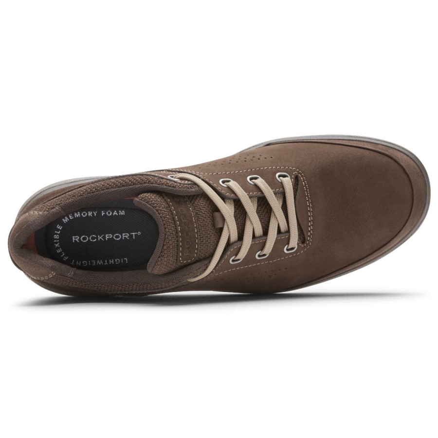 Rockport Men's Zaden Oxford Sneaker Java Embossed Nubuck Suede