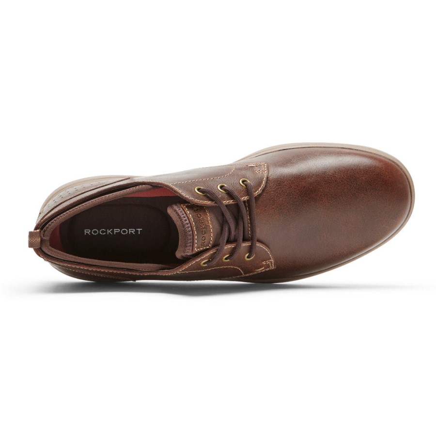 Rockport Men's Zaden Plain Toe Oxford Sudan Brown Leather
