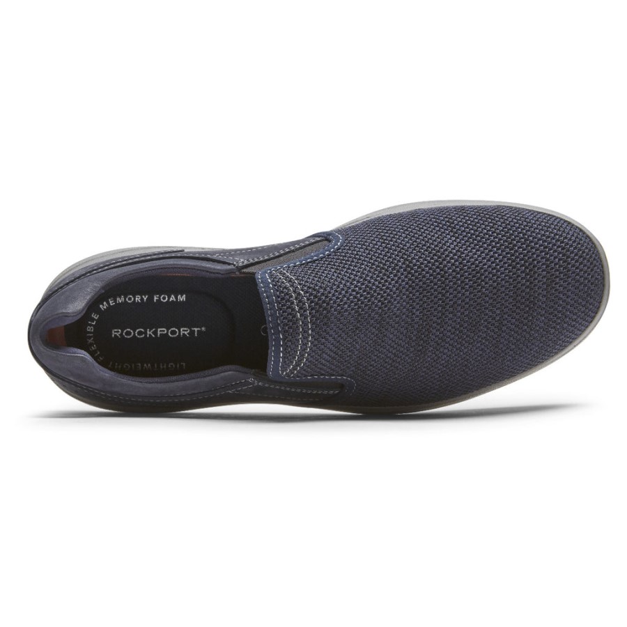 Rockport Men's Zaden Slip-On Navy Nubuck Mesh