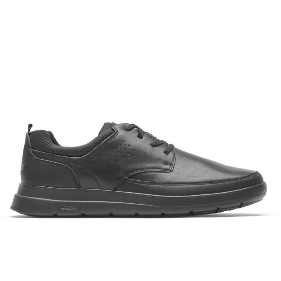 Rockport Men's truFLEX Cayden Plain Toe Sneaker Black Leather