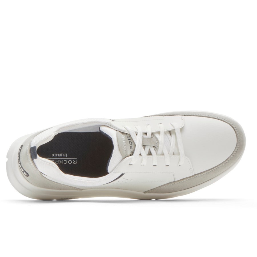 Rockport Men's truFLEX Cayden Sneaker White Leather Vapor