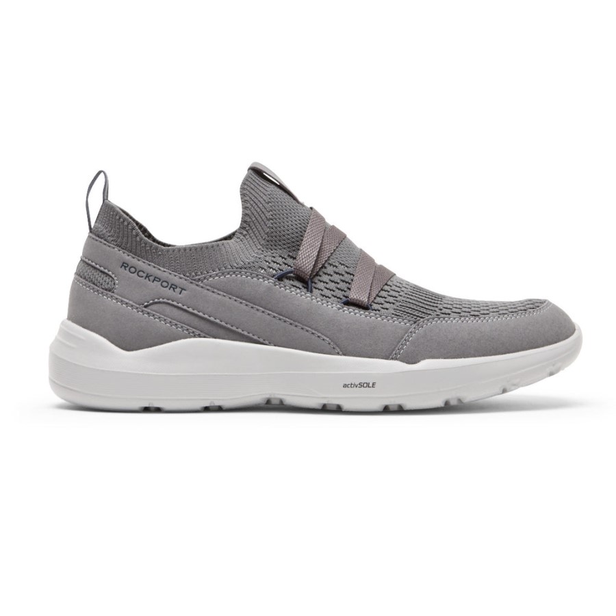 Rockport Men's truFLEX Evolution Mudguard Slip-On Sneaker Steel Grey