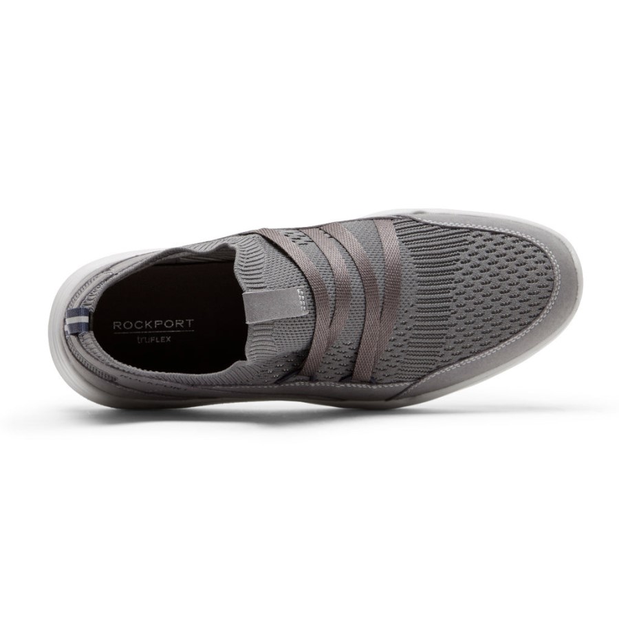 Rockport Men's truFLEX Evolution Mudguard Slip-On Sneaker Steel Grey