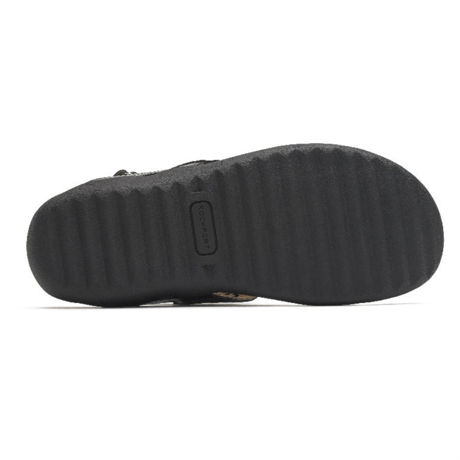 Rockport Ridge Circle Cutout Thong Sandal Black