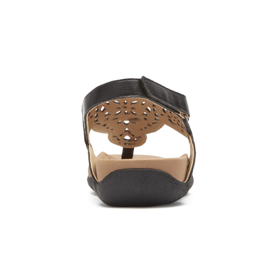 Rockport Ridge Circle Cutout Thong Sandal Black