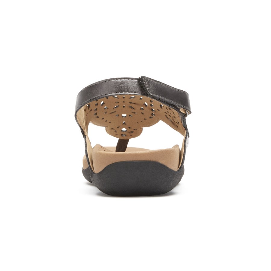 Rockport Ridge Circle Cutout Thong Sandal Pewter