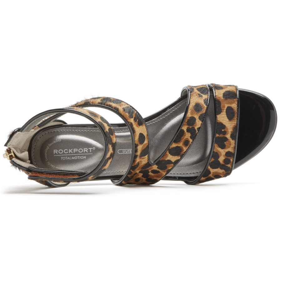 Rockport Total Motion Zandra Strappy Sandal Tan Leopard