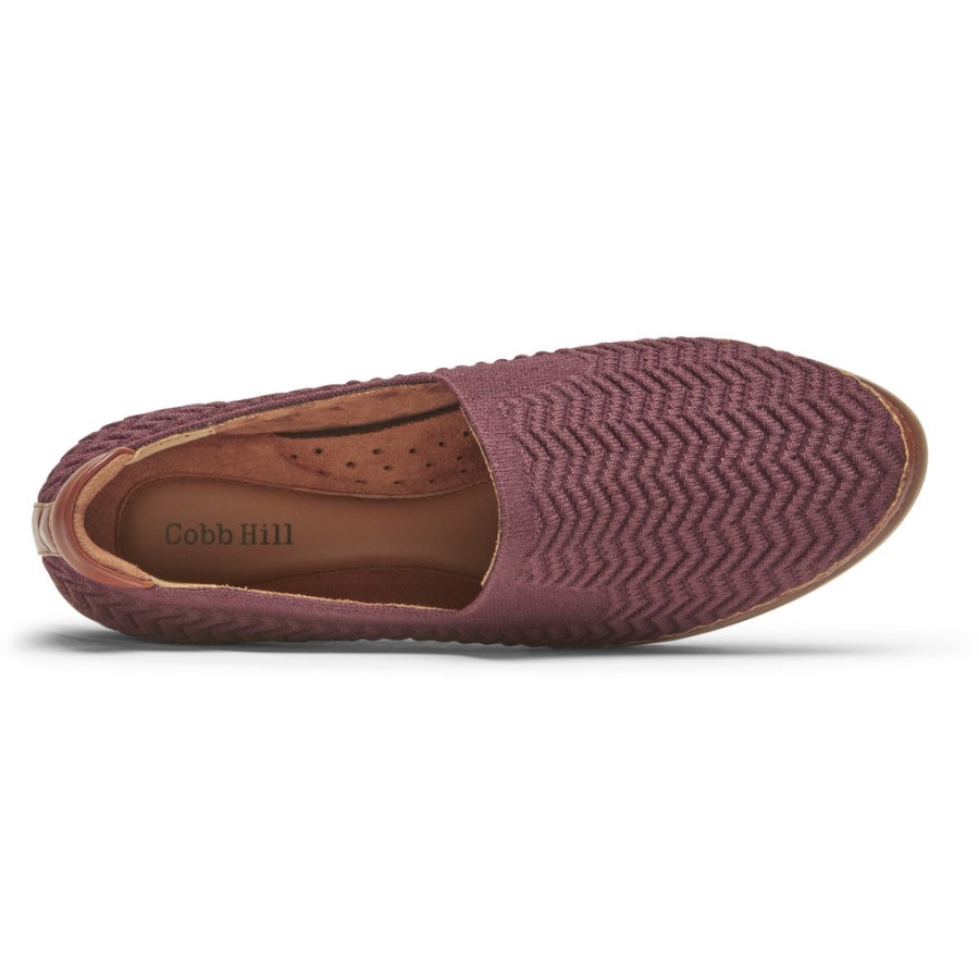 Rockport Women's Cobb Hill Camryn Slip-On Eggplant Textile Eco