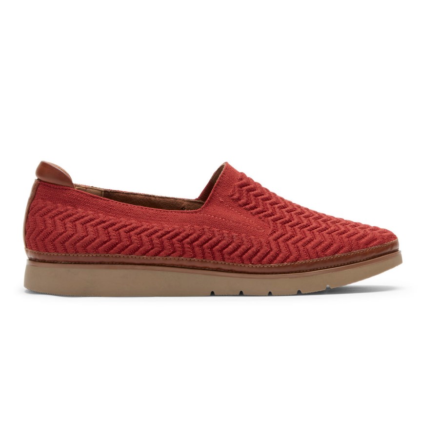 Rockport Women's Cobb Hill Camryn Slip-On Rust Textile Eco