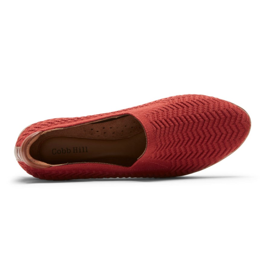 Rockport Women's Cobb Hill Camryn Slip-On Rust Textile Eco