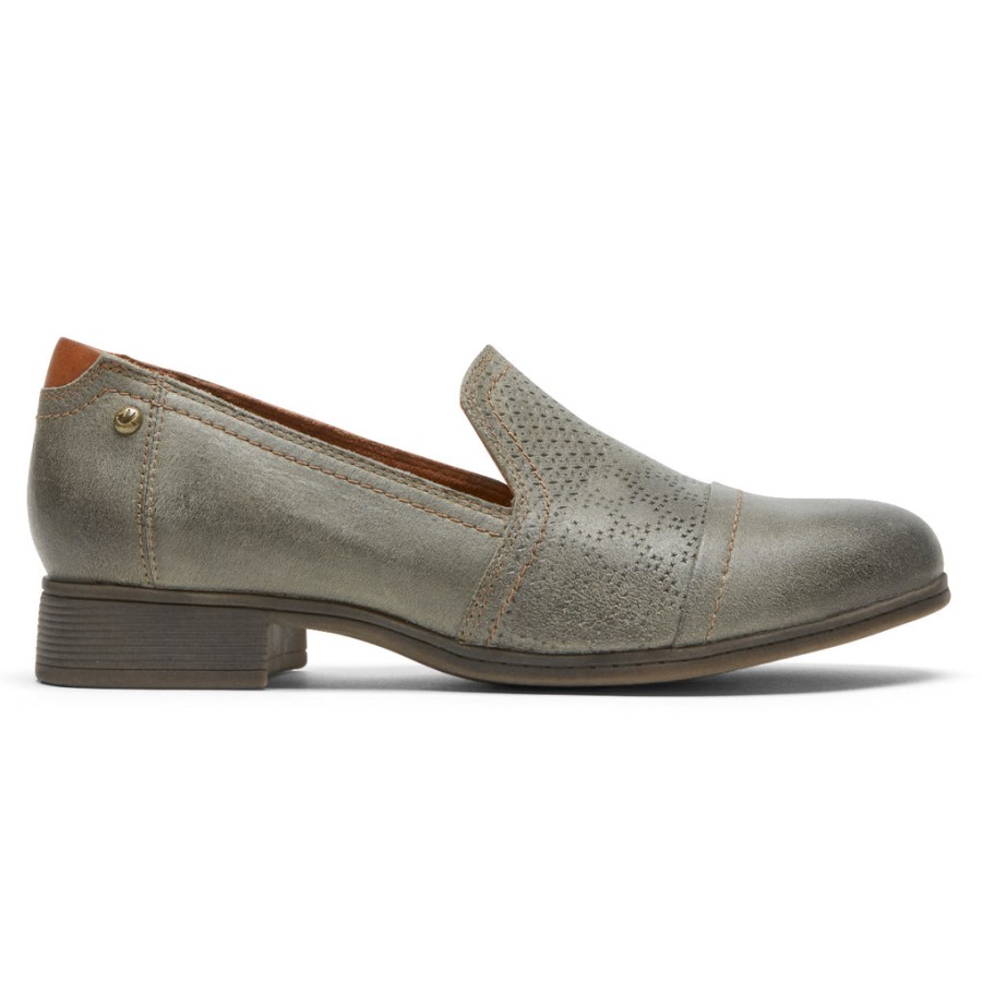 Rockport Women's Crosbie Slip-On Grey Green