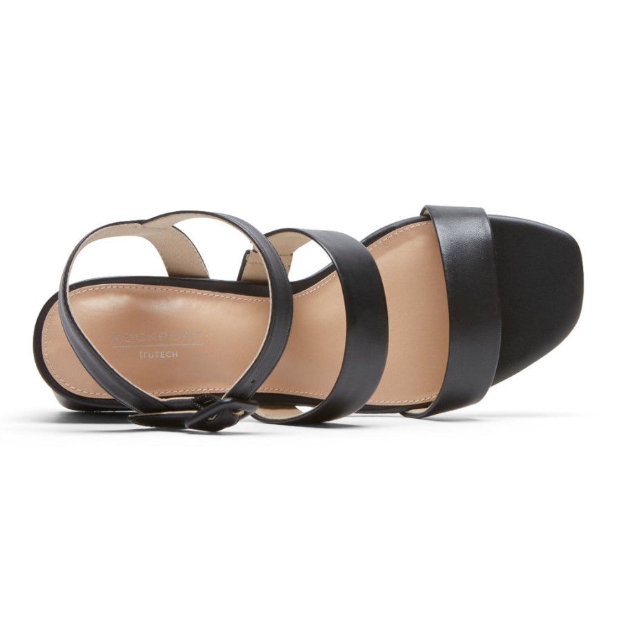 Rockport Women's Farrah Strappy Heel Black Lthr