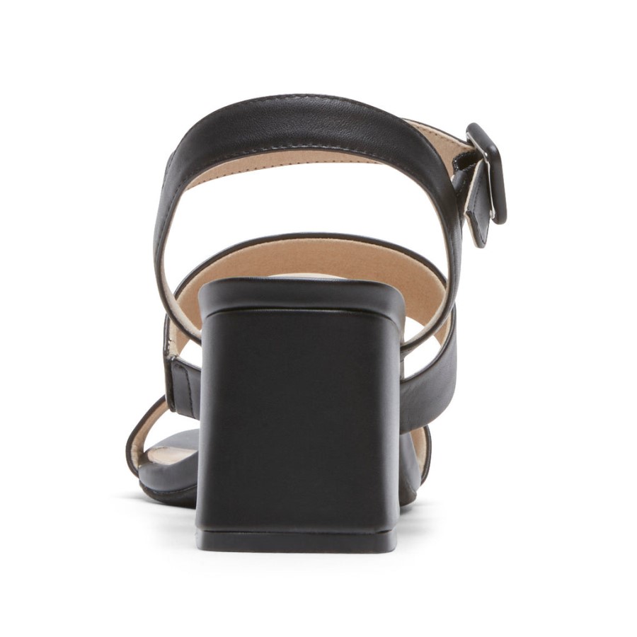 Rockport Women's Farrah Strappy Heel Black Lthr