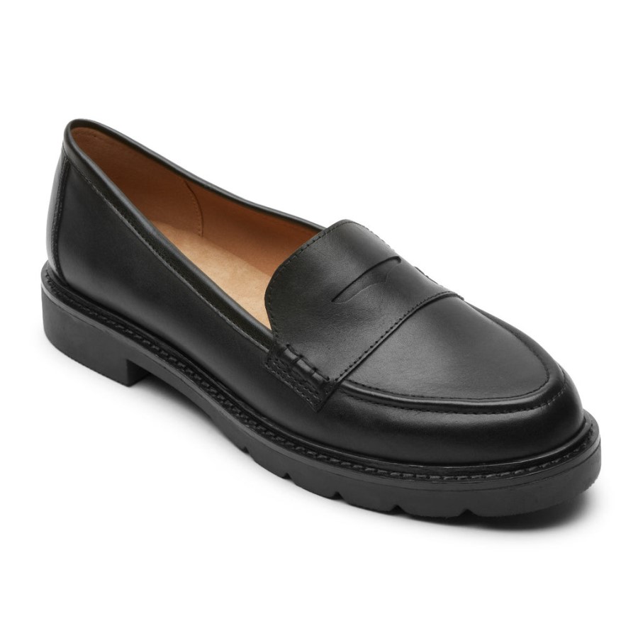 Rockport Women's Kacey Penny Loafer Black Leather