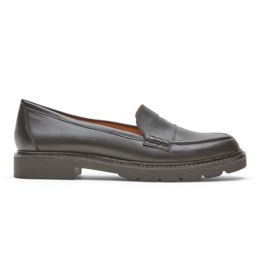 Rockport Women's Kacey Penny Loafer Black Leather
