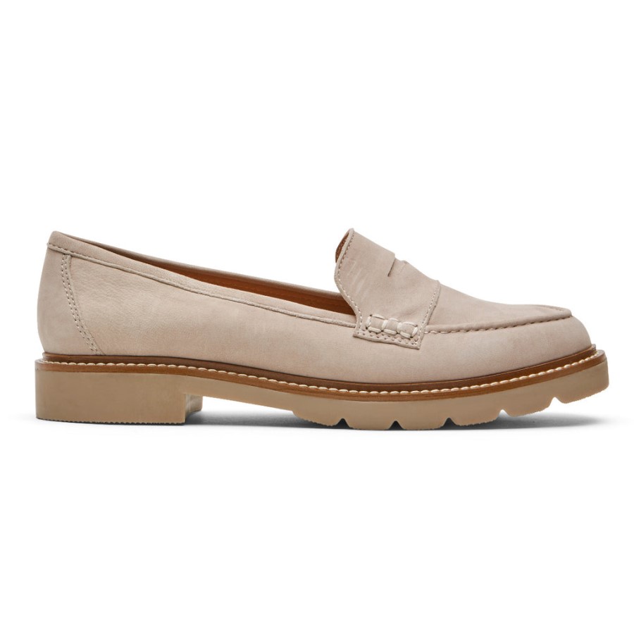 Rockport Women's Kacey Penny Loafer Taupe Nubuck