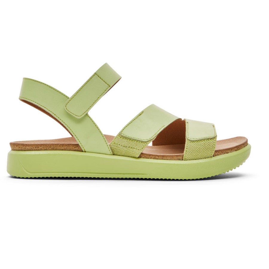 Rockport Women's Kells Bay 3-Strap Sandal Celery