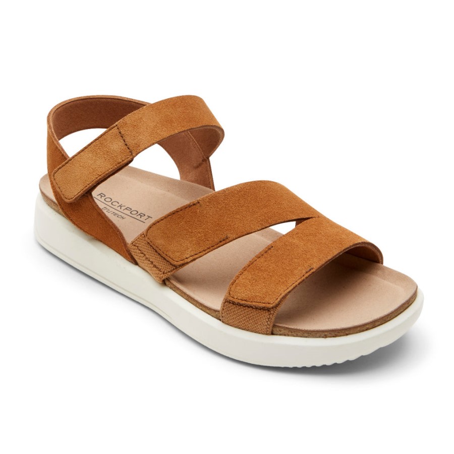 Rockport Women's Kells Bay 3-Strap Sandal Honey