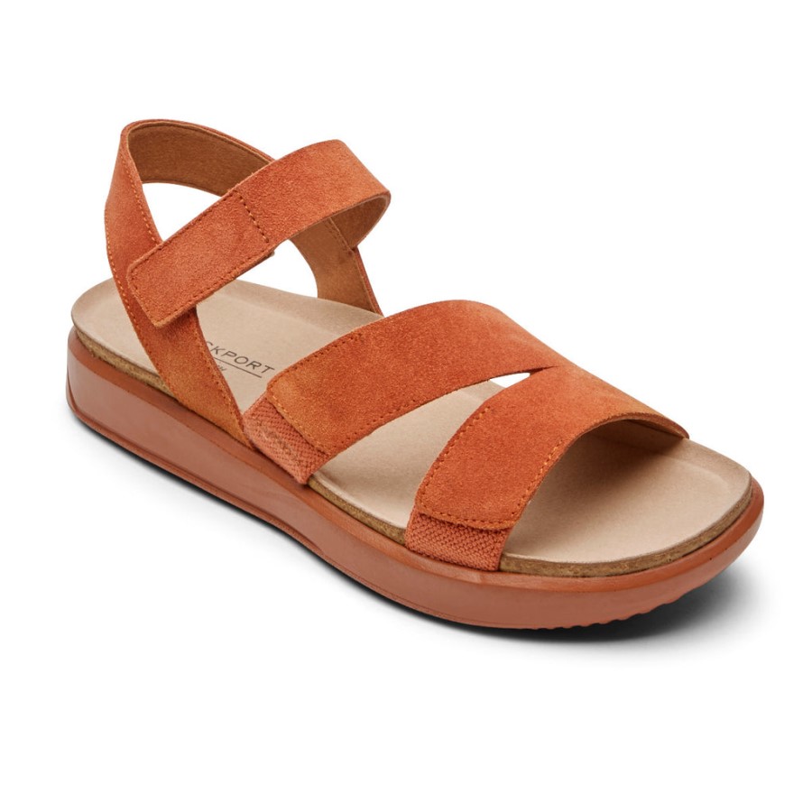 Rockport Women's Kells Bay 3-Strap Sandal Picante