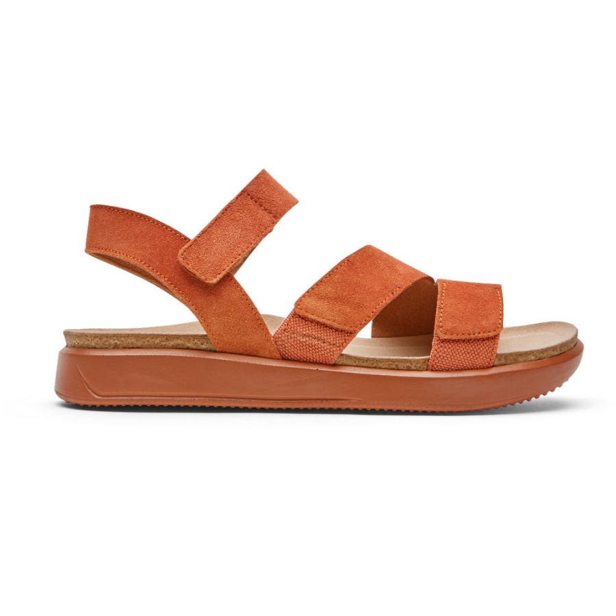 Rockport Women's Kells Bay 3-Strap Sandal Picante