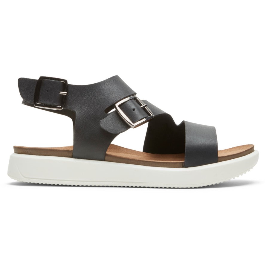Rockport Women's Kells Bay Asymmetrical Sandal Black