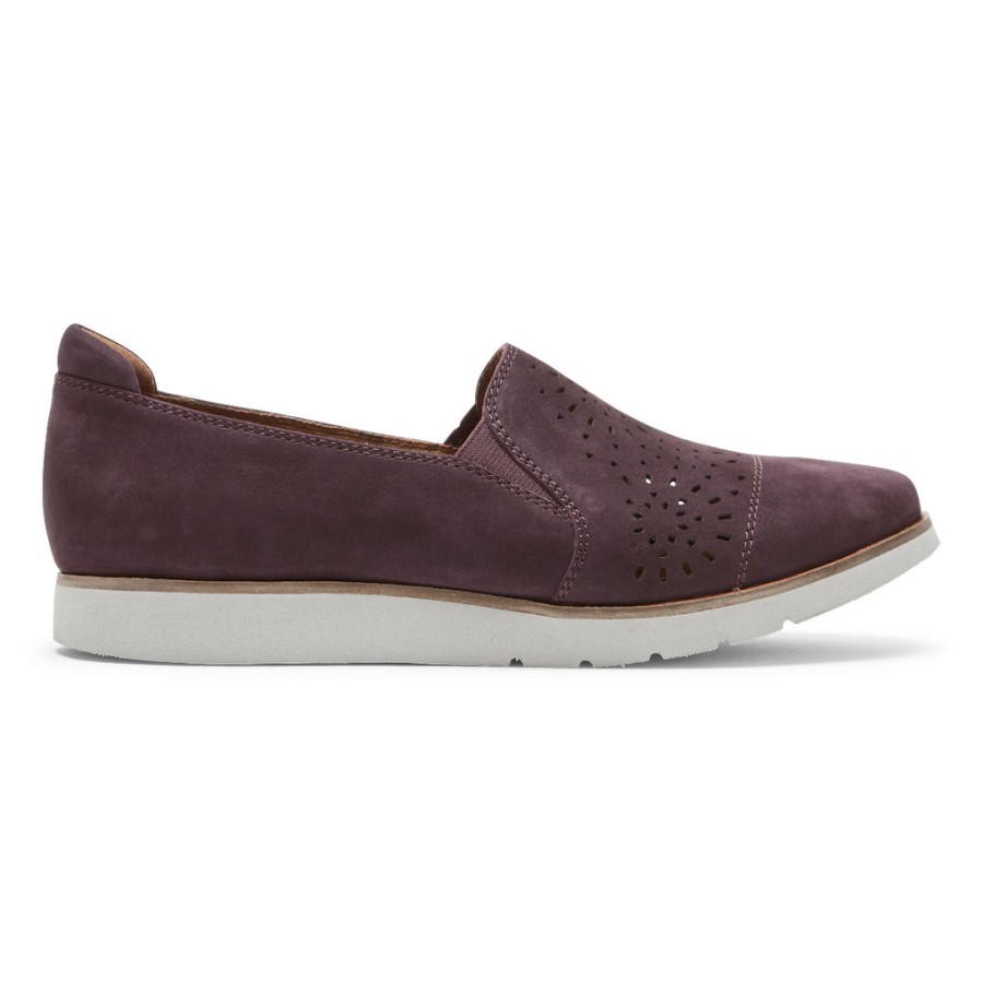 Rockport Women's Laci Twin-Gore Slip-On Eggplant