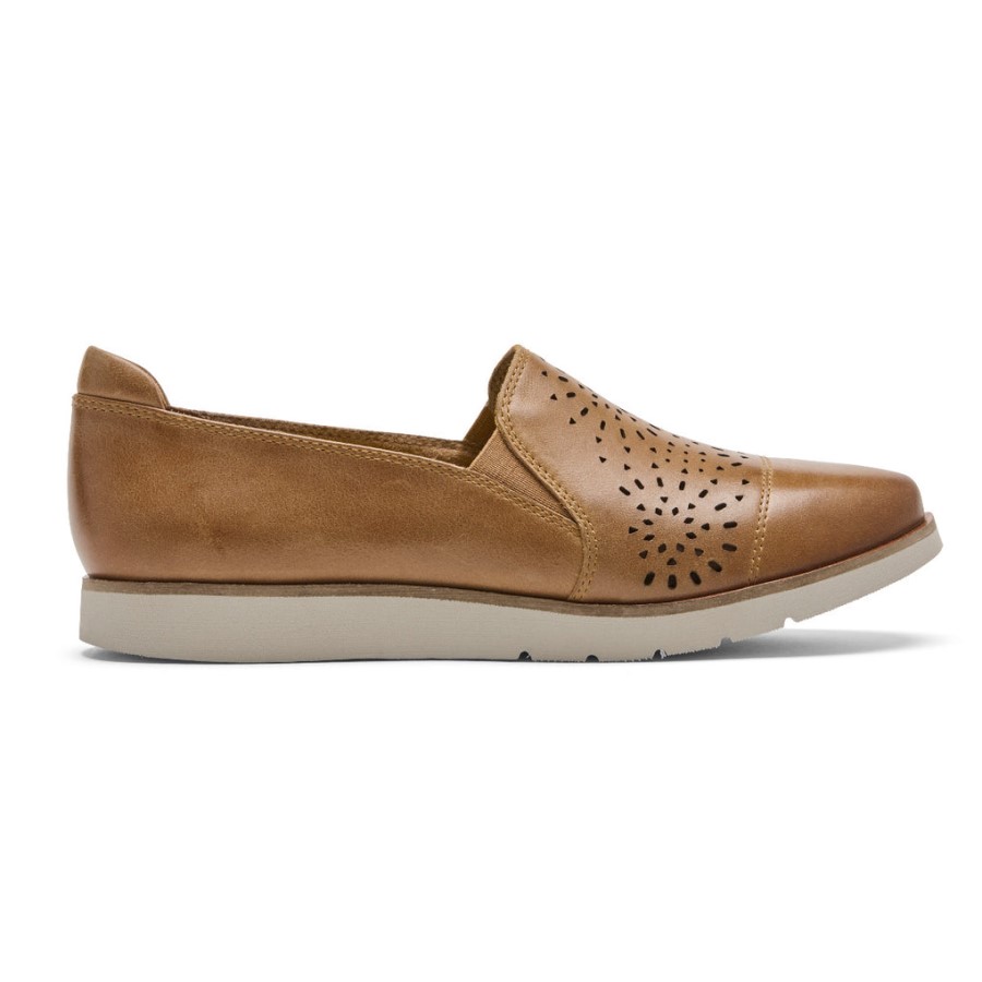 Rockport Women's Laci Twin-Gore Slip-On Honey Leather