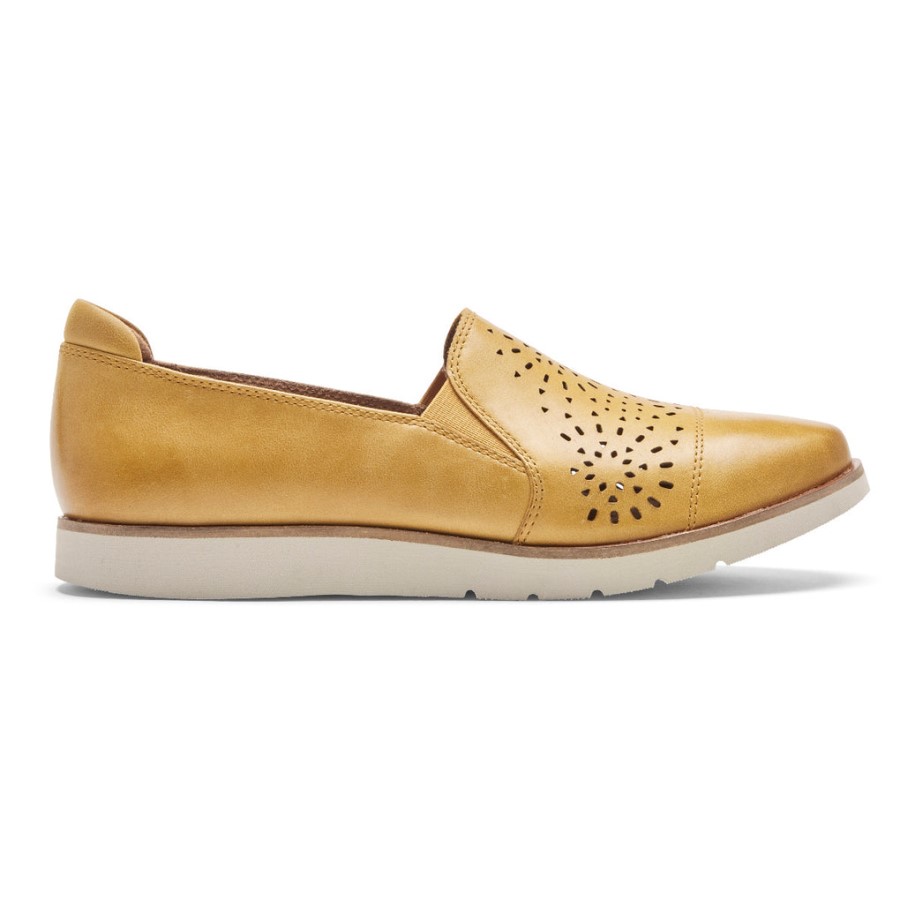 Rockport Women's Laci Twin-Gore Slip-On Sunbeam Leather